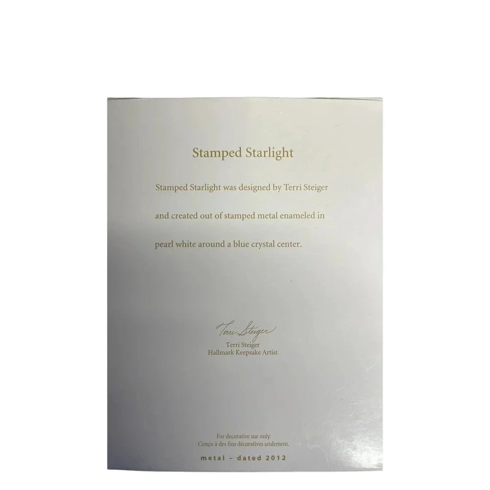 New in Box Keepsakes Hallmark‎ Stamped Starlight Ornament